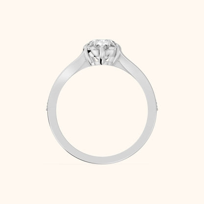Lucinda Split Shank Pear Diamond Engagement Ring in Platinum - FingerView.webp