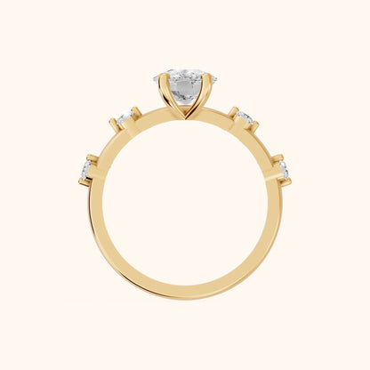 Elena Radiance Solitaire Cushion Diamond Engagement Ring in Yellow Gold - FingerView