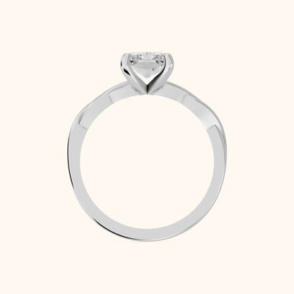 Iris Twist Radiant Diamond Engagement Ring in Silver - FingerView