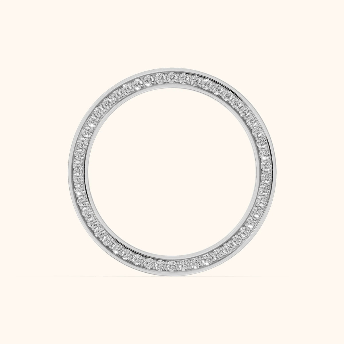 Raya Micropavé Round Diamond Eternity Band in Platinum - FingerView