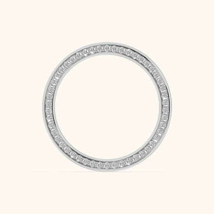 Raya Micropavé Round Diamond Eternity Band in Platinum - FingerView