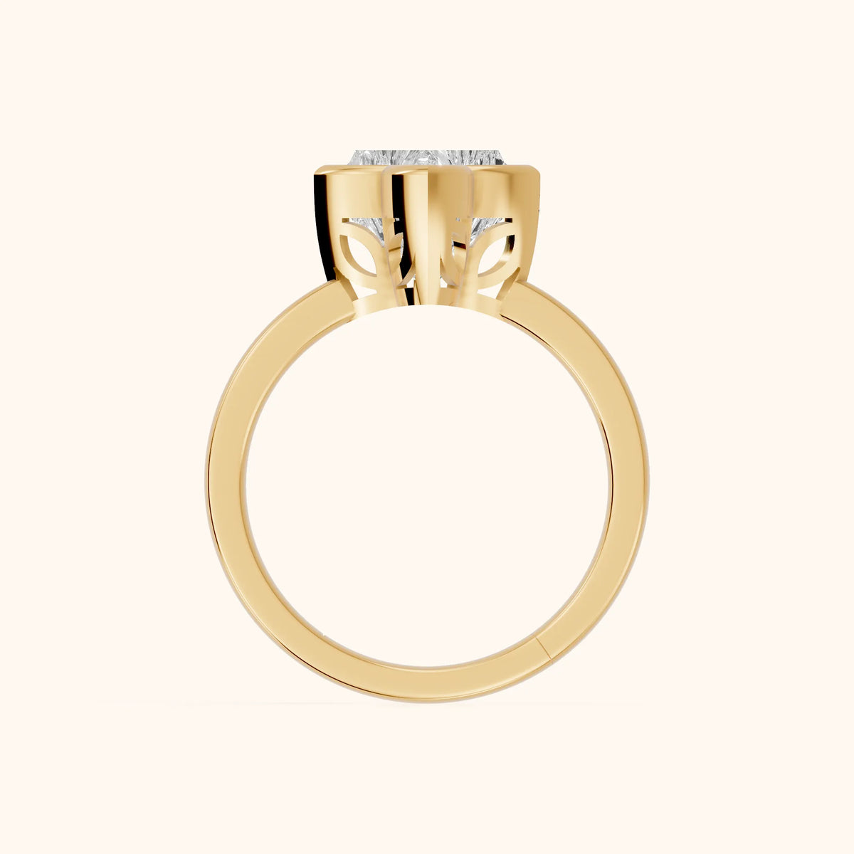 Millie Bezel Solitaire Lily Diamond Engagement Ring in Yellow Gold - FingerView.webp