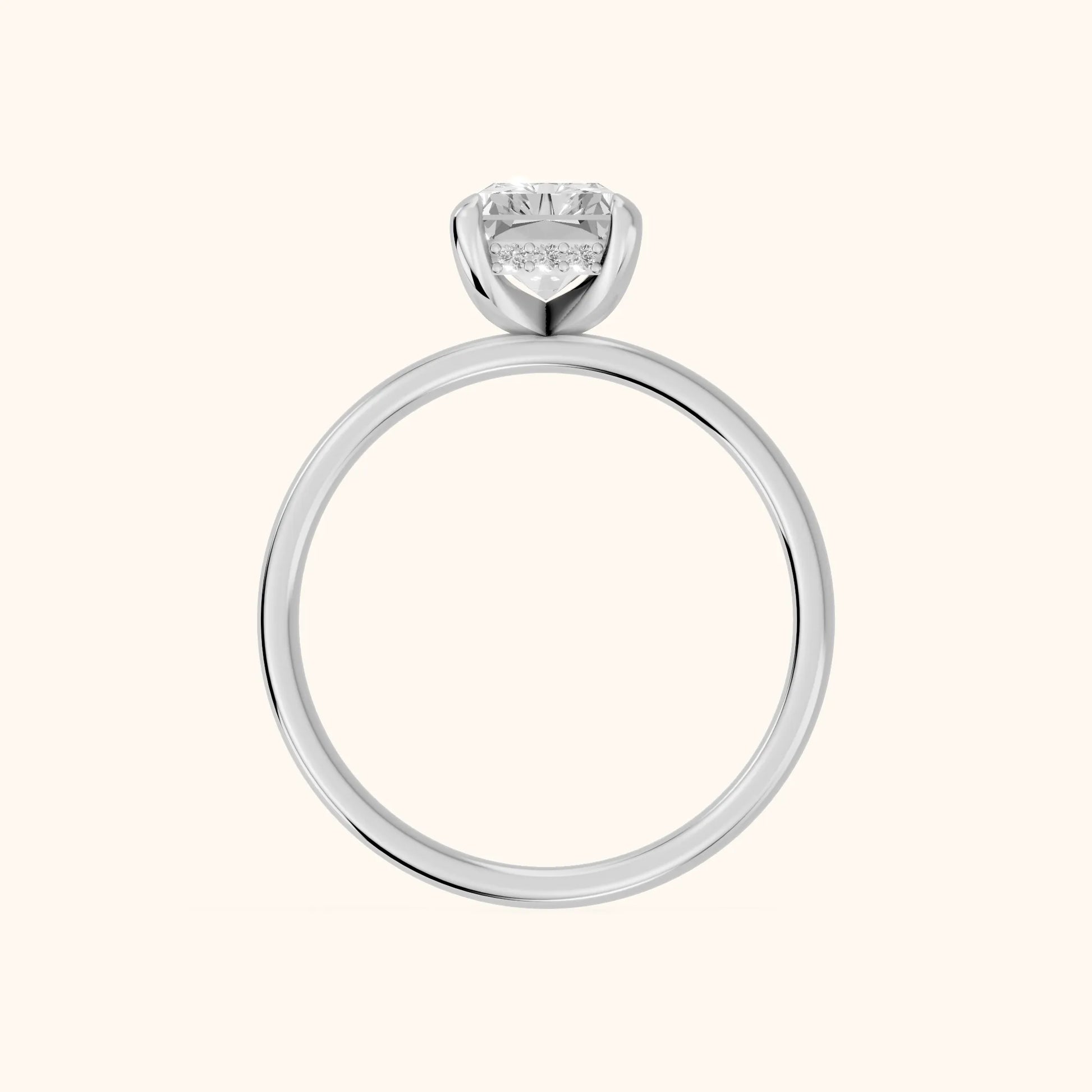 Charlotte Charm Solitaire Radiant Diamond Engagement Ring in White Gold - FingerView