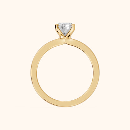 Matilda Cathedral Solitaire Oval Diamond Engagement Ring in Yellow Gold - FingerView.webp