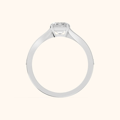 Lucinda Split Shank Emerald Diamond Engagement Ring in Platinum - FingerView.webp