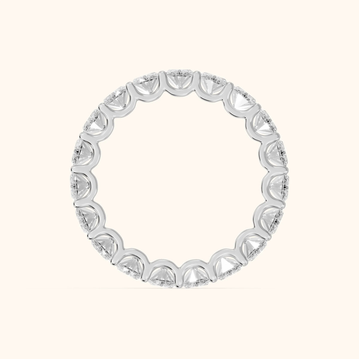 Ivana Shared Prong Oval Diamond Eternity Band in Platinum - FingerView