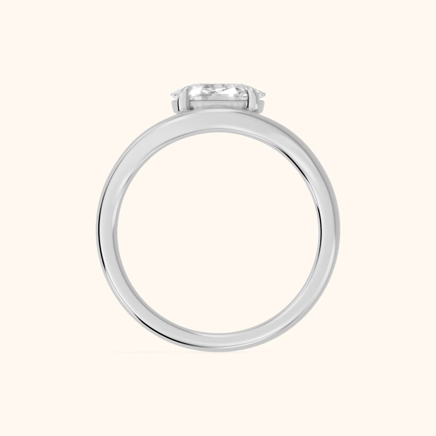 Seraphina Criss Cross Cushion Diamond Engagement Ring in Silver - FingerView