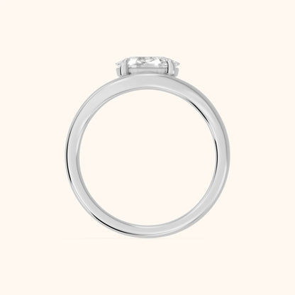 Seraphina Criss Cross Cushion Diamond Engagement Ring in Silver - FingerView