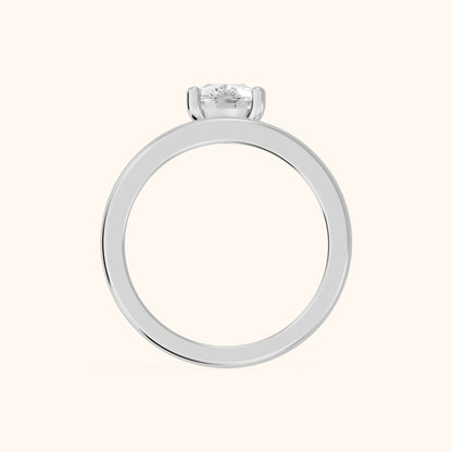 Maisie Four Prong Solitaire Cushion Diamond Engagement Ring in Silver - FingerView.webp