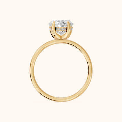 Charlotte Charm Solitaire Heart Diamond Engagement Ring in Yellow Gold - FingerView