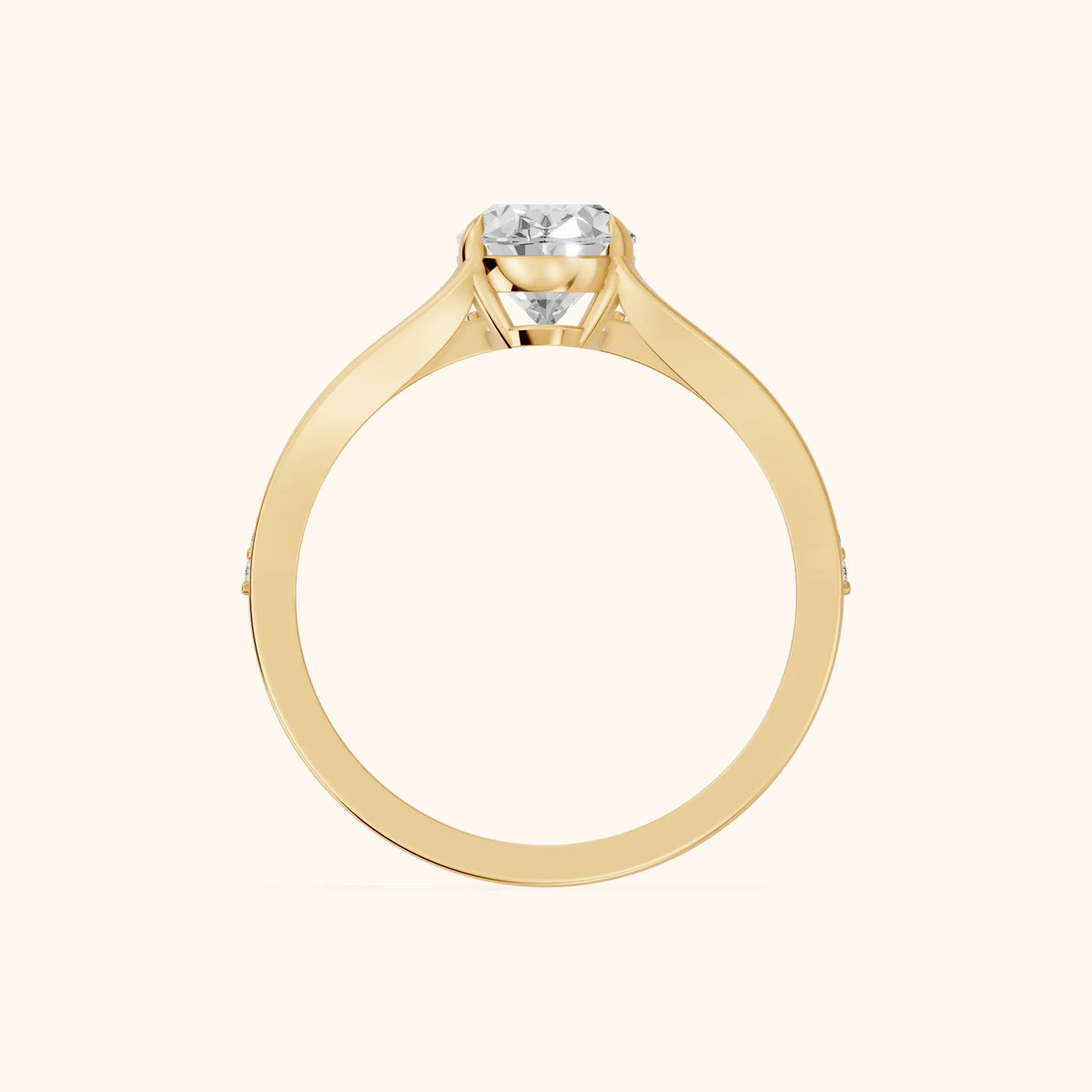 Lucinda Split Shank Oval Diamond Engagement Ring in Yellow Gold - FingerView.webp