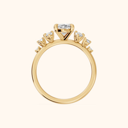 Mirabelle Cluster Marquise Diamond Engagement Ring in Yellow Gold - FingerView.webp
