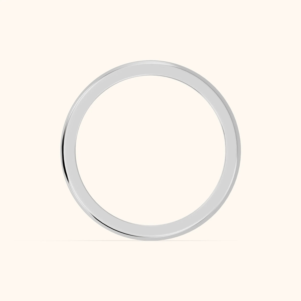 Navya Carved Milgrain Wedding Band in Silver - FingerView