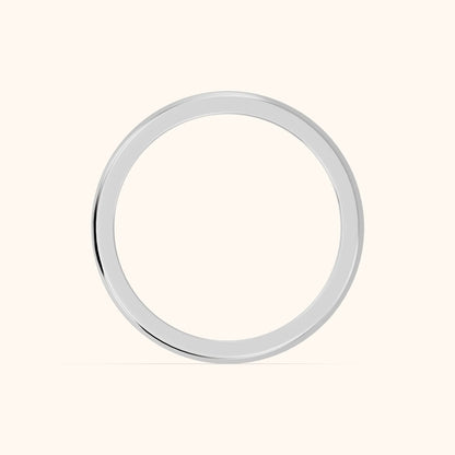 Navya Carved Milgrain Wedding Band in Silver - FingerView