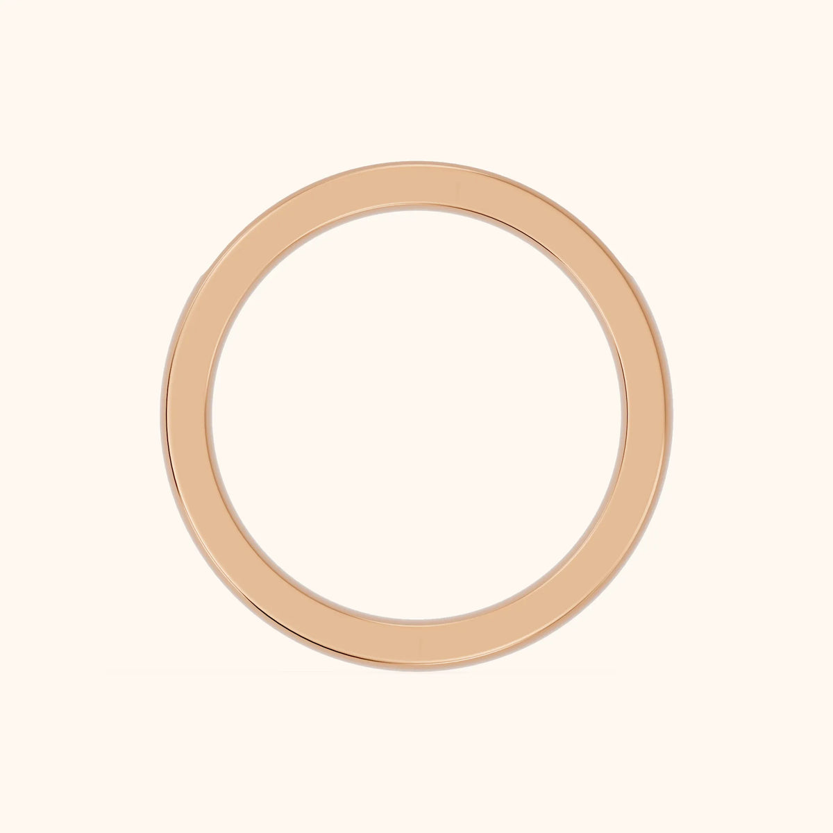 Coralie Channel Set Round Diamond Wedding Band in Rose Gold - FingerView