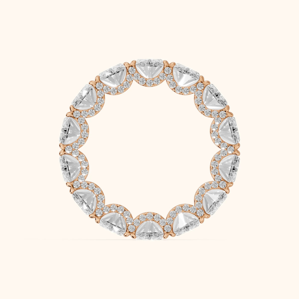 Rina East-West Oval Diamond Eternity Band in Rose Gold - FingerView