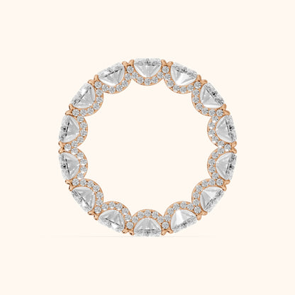 Rina East-West Oval Diamond Eternity Band in Rose Gold - FingerView