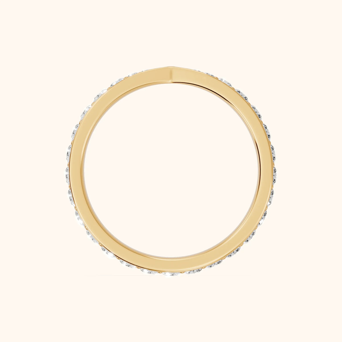 Clara Tapered Riviera Round Diamond Eternity Band in Yellow Gold - FingerView