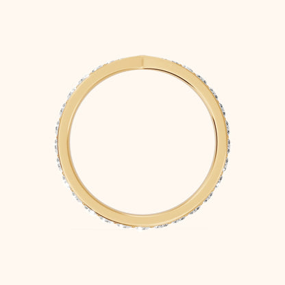 Clara Tapered Riviera Round Diamond Eternity Band in Yellow Gold - FingerView