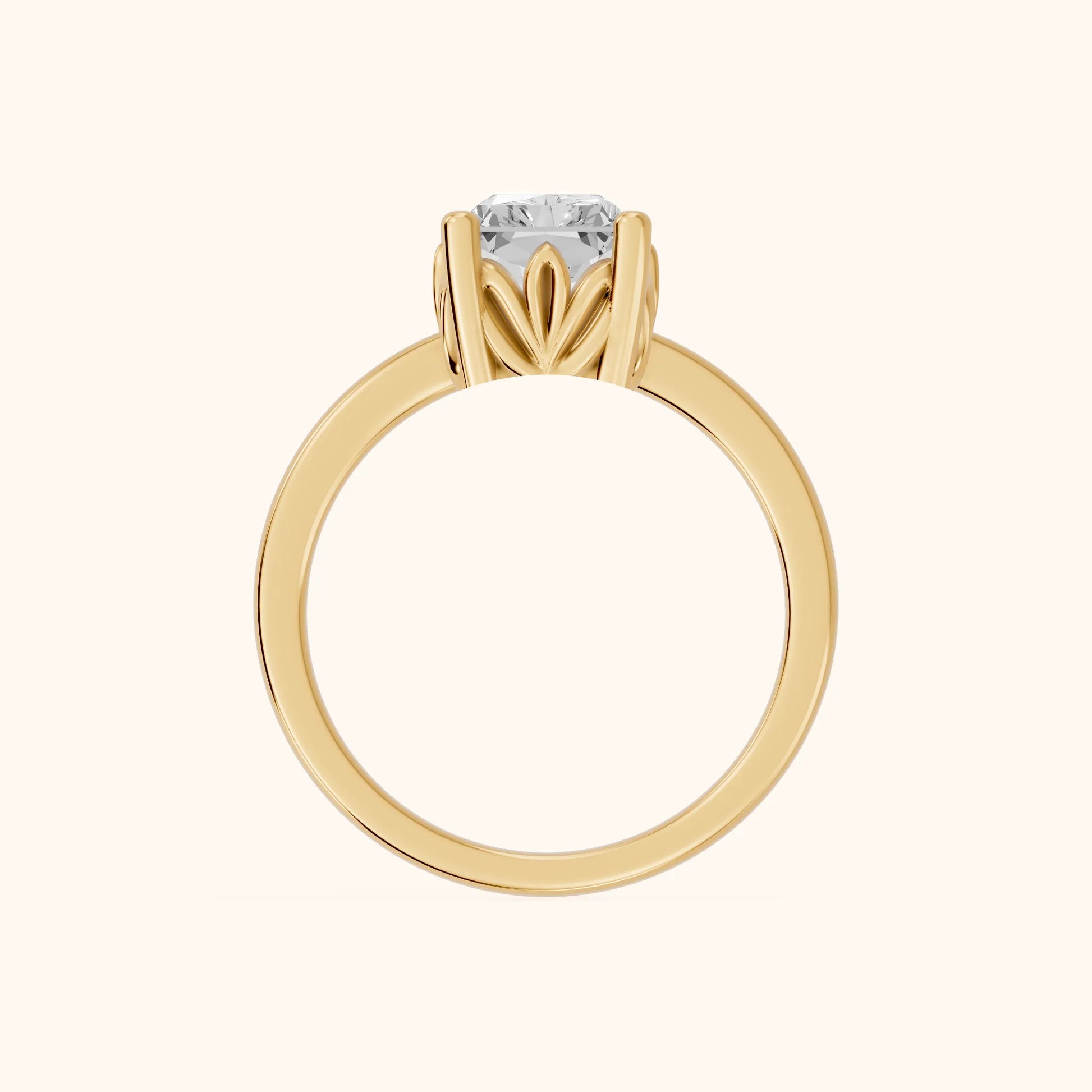 Radiant Cut Lab Grown Diamond Engagement Ring in Yellow Gold