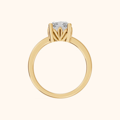 Radiant Cut Lab Grown Diamond Engagement Ring in Yellow Gold