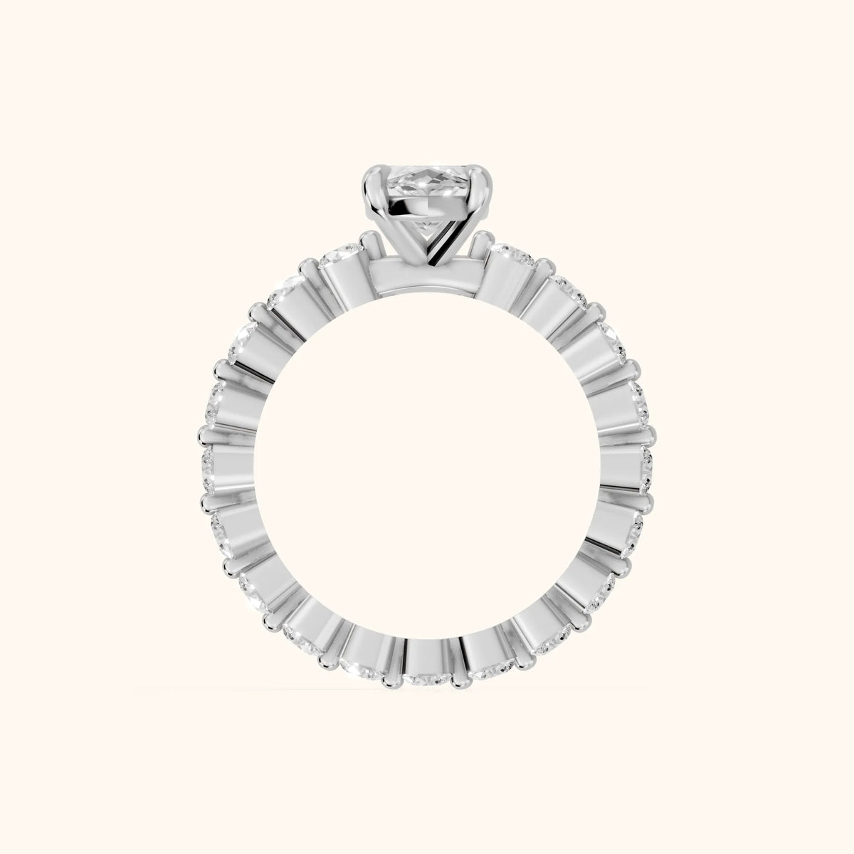 Piper Sidestone Marquise Diamond Engagement Ring in Silver - FingerView.webp