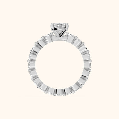 Piper Sidestone Marquise Diamond Engagement Ring in Silver - FingerView.webp