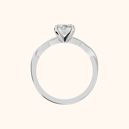 Iris Twist Marquise Diamond Engagement Ring in Platinum - FingerView