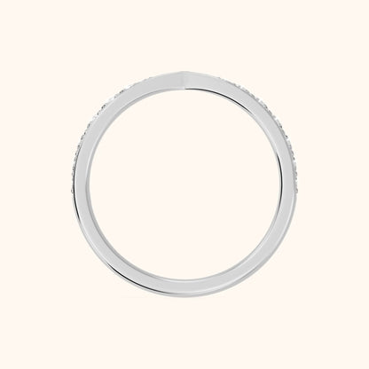 Fabia Tapered Riviera Round Diamond Half Eternity Band in Silver - FingerView