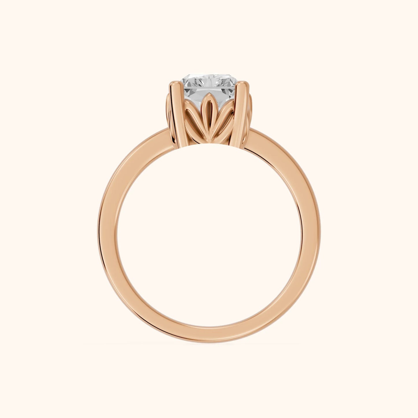 Radiant Cut Lab Grown Diamond Engagement Ring in Rose Gold