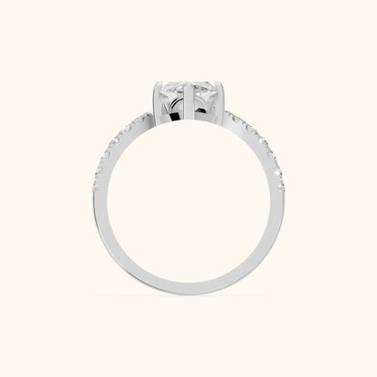 Isabella Legacy Side Stone Marquise Diamond Engagement Ring in Platinum - FingerView