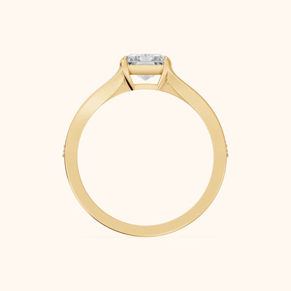 Lucinda Split Shank Radiant Diamond Engagement Ring in Yellow Gold - FingerView.webp