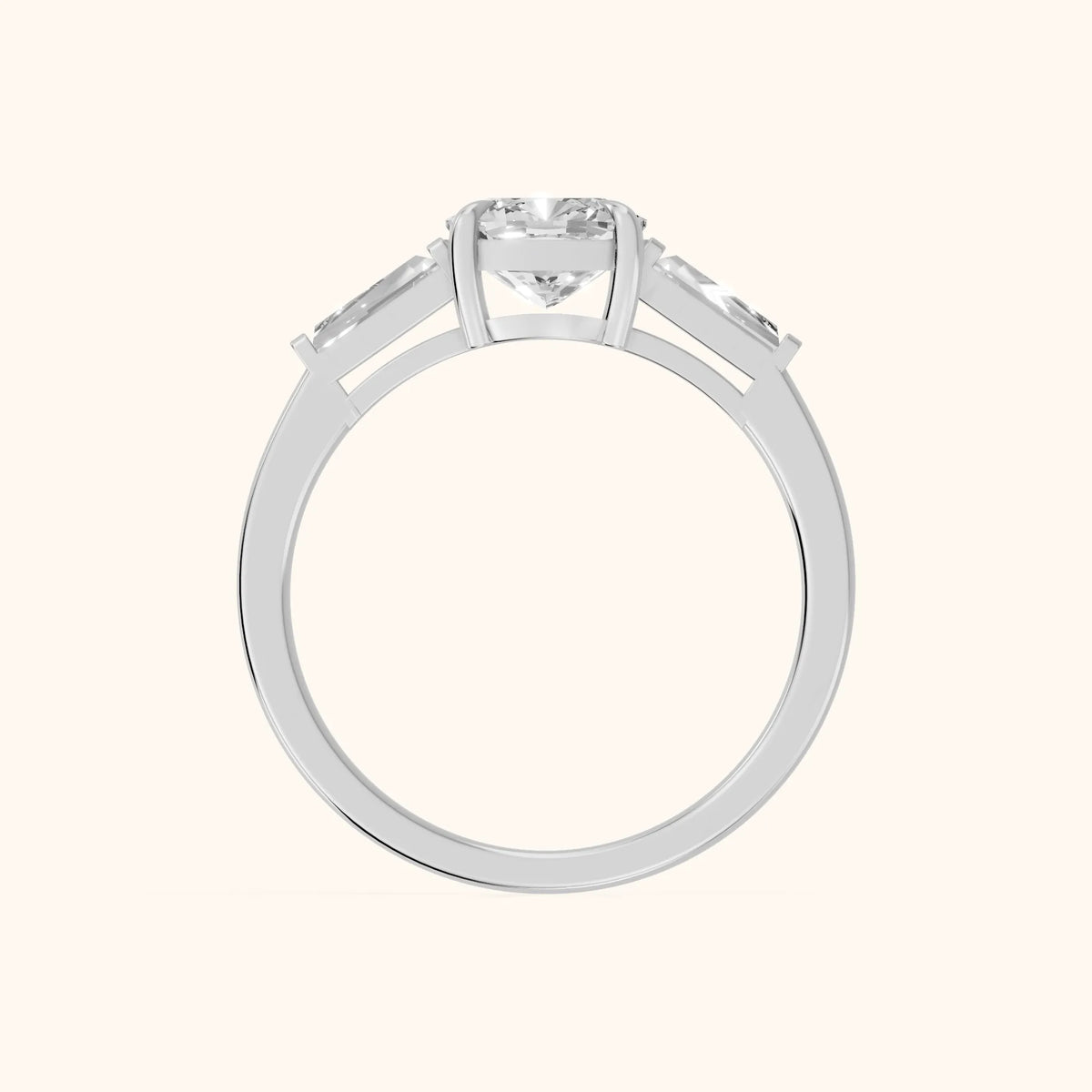 Winnie Three-Stone Cushion Diamond Engagement Ring in White Gold - FingerView.webp