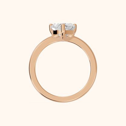 Maisie Four Prong Solitaire Heart Diamond Engagement Ring in Rose Gold - FingerView.webp