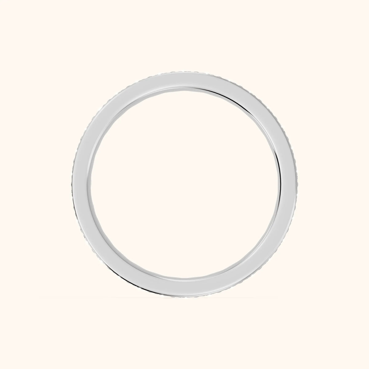 Ninon Classic Pavé Round Diamond Eternity Band in Silver - FingerView
