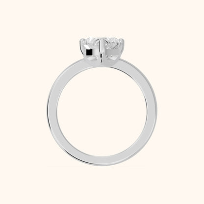 Maisie Four Prong Solitaire Heart Diamond Engagement Ring in Platinum - FingerView.webp
