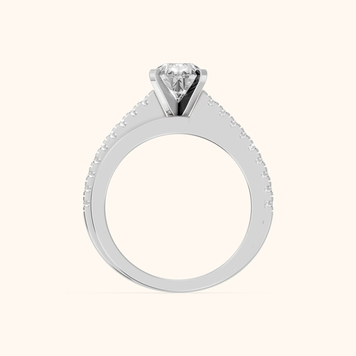 Edith Criss Cross Pavé Pear Diamond Engagement Ring in White Gold - FingerView.webp