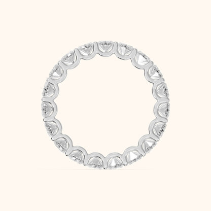 Ivana Shared Prong Oval Diamond Eternity Band in Silver - FingerView