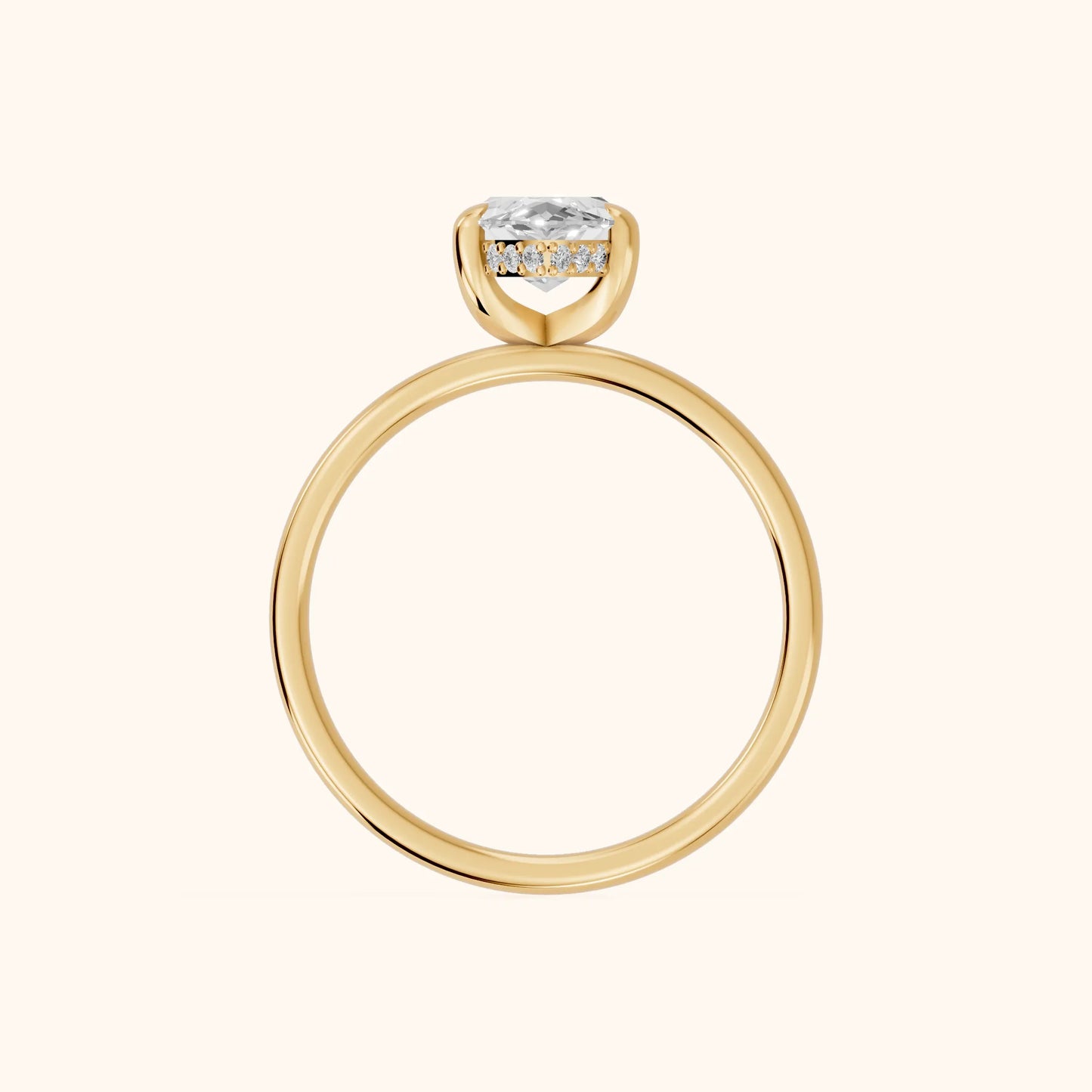 Charlotte Charm Solitaire Marquise Diamond Engagement Ring in Yellow Gold - FingerView