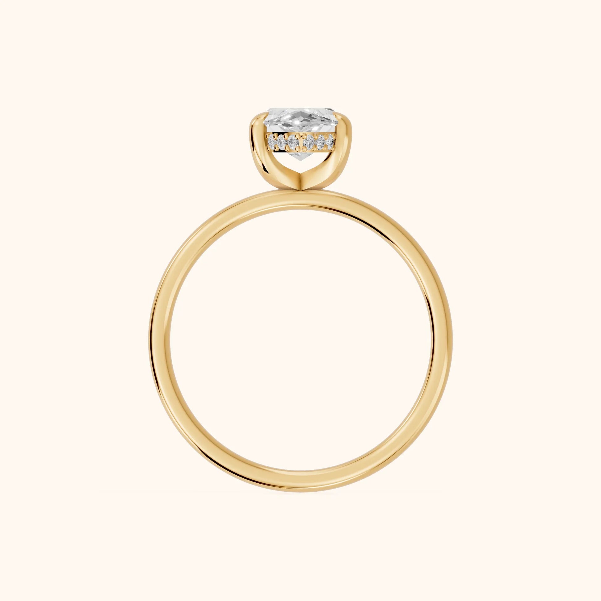 Charlotte Charm Solitaire Marquise Diamond Engagement Ring in Yellow Gold - FingerView