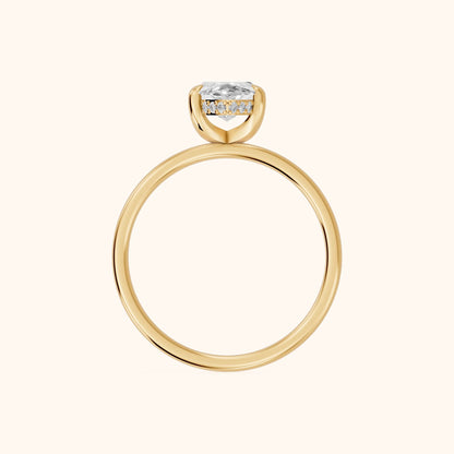 Charlotte Charm Solitaire Marquise Diamond Engagement Ring in Yellow Gold - FingerView