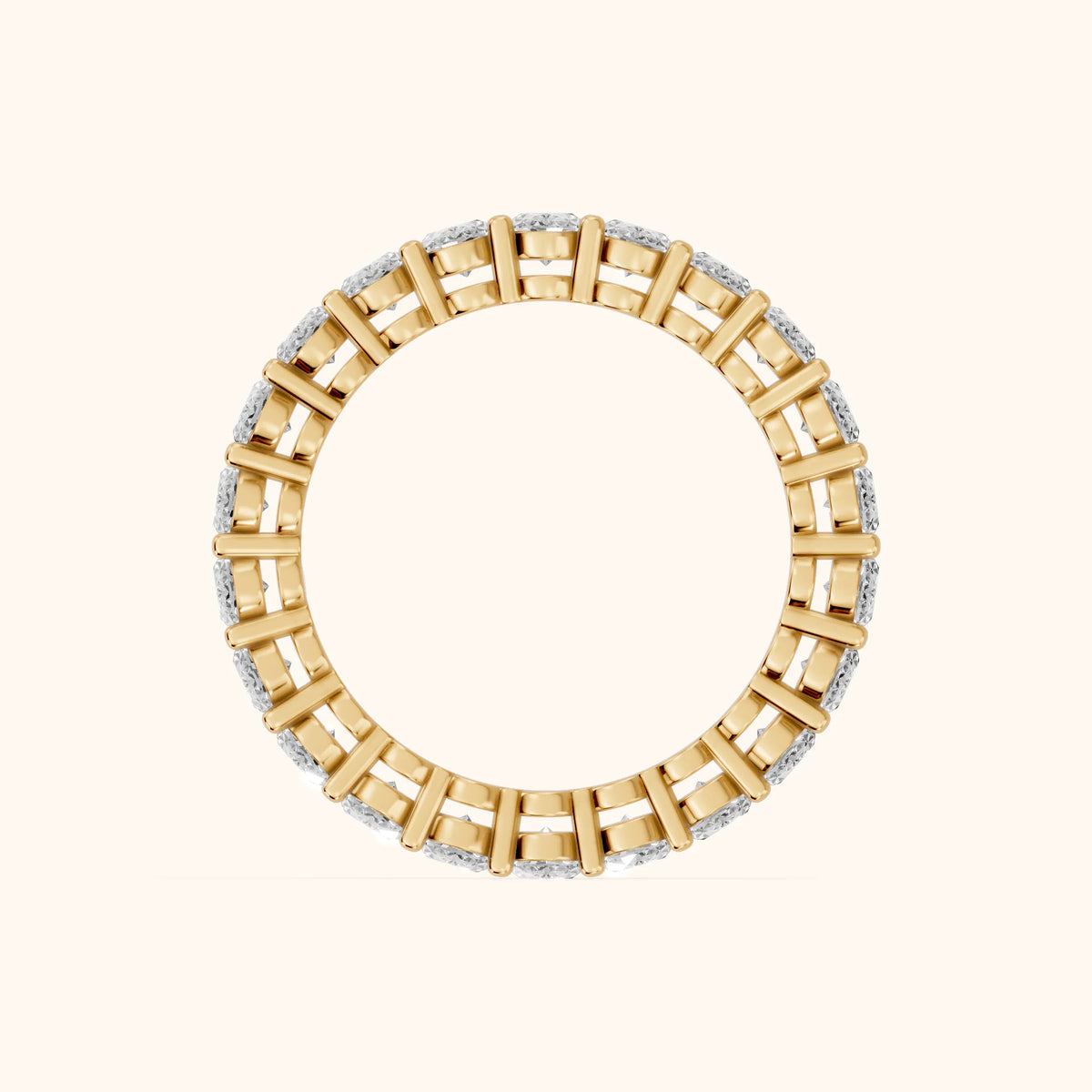 Renata Shared Prong Oval Diamond Eternity Band in Yellow Gold - FingerView