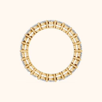 Renata Shared Prong Oval Diamond Eternity Band in Yellow Gold - FingerView