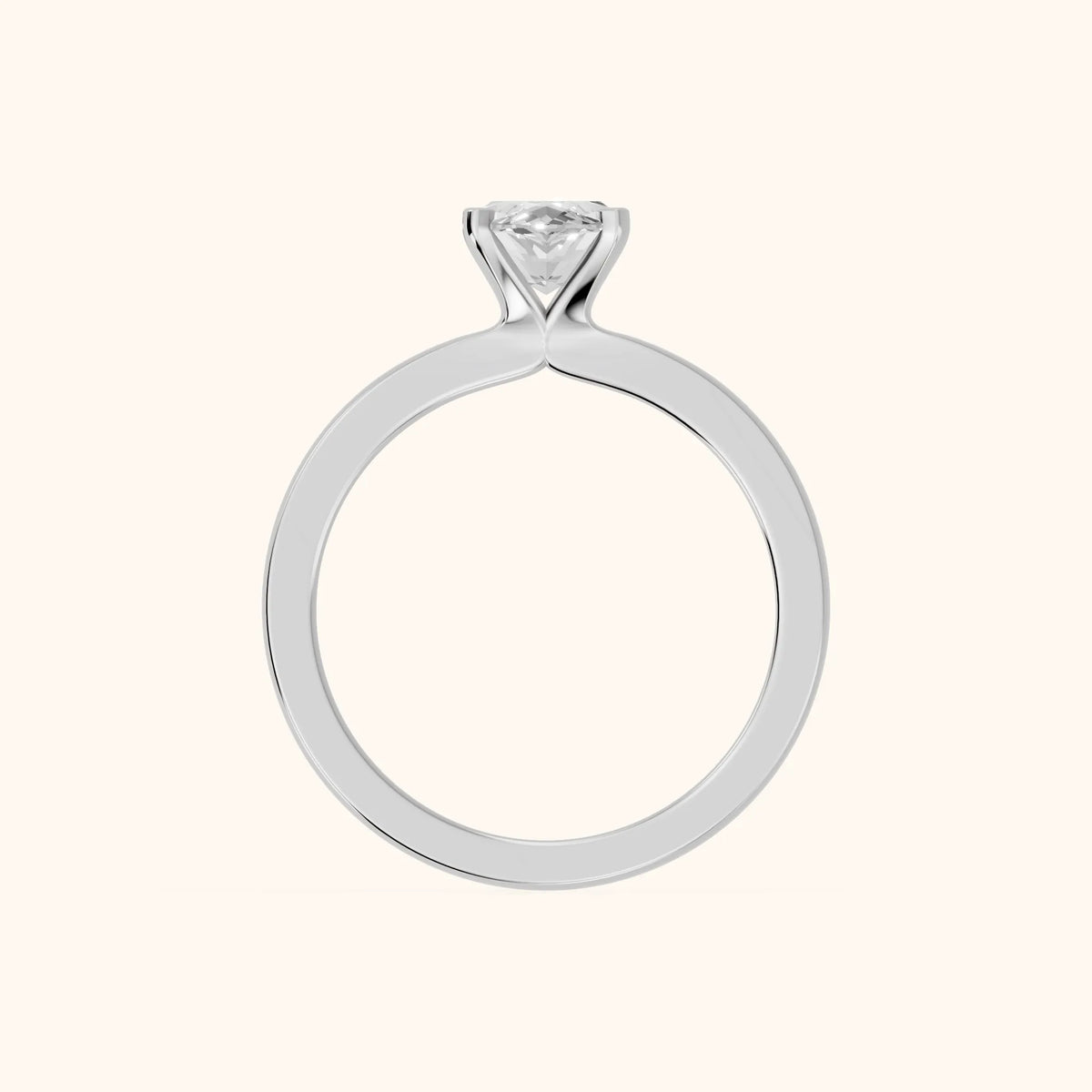 Matilda Cathedral Solitaire Marquise Diamond Engagement Ring in Platinum - FingerView.webp