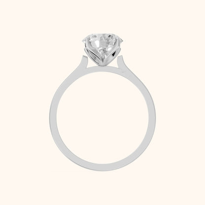 Isabella Bloom Solitaire Round Diamond Engagement Ring in Silver - FingerView