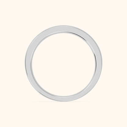 Lydia Channel Set Round & Baguette Diamond Half Eternity Band in White Gold - FingerView