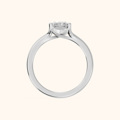 Nell Split Shank Solitaire Radiant Diamond Engagement Ring in White Gold - FingerView.webp