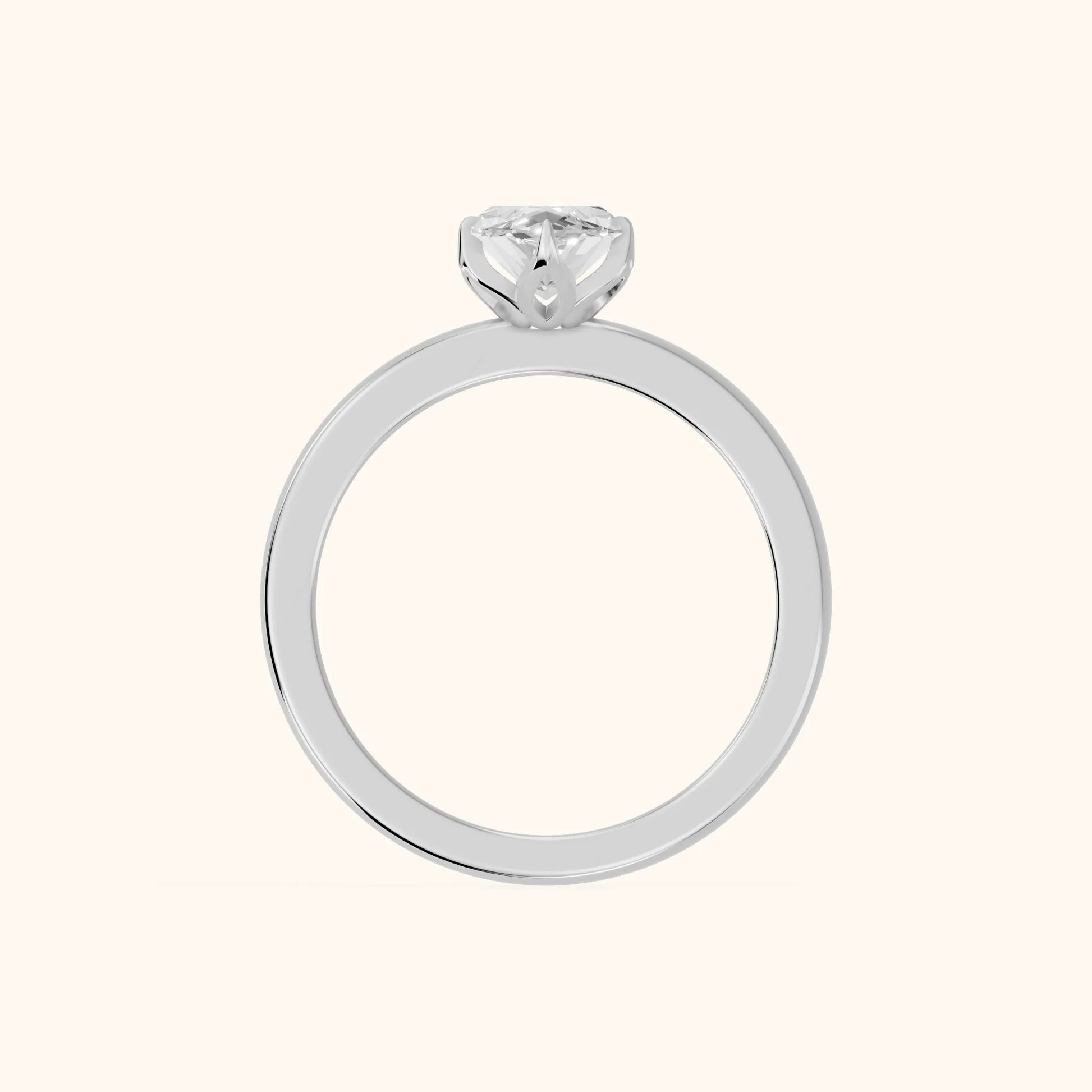 Serena Blossom Marquise Solitaire Engagement Ring in Platinum - FingerView