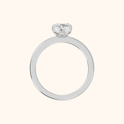 Serena Blossom Marquise Solitaire Engagement Ring in Platinum - FingerView