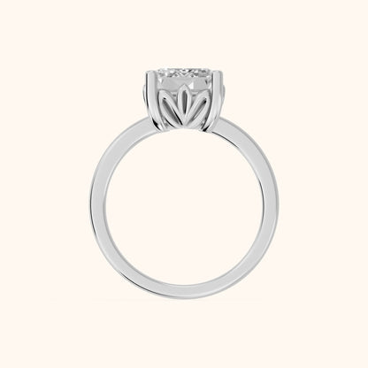 Emerald Cut Lab Grown Diamond Engagement Ring in White Gold